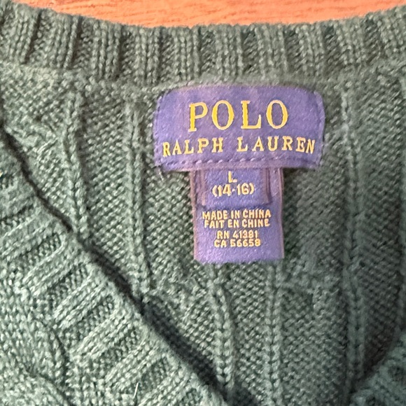 Polo by Ralph Lauren kids Red and Green Sweater Vest Set, Size 14-16 - Picture 3 of 4